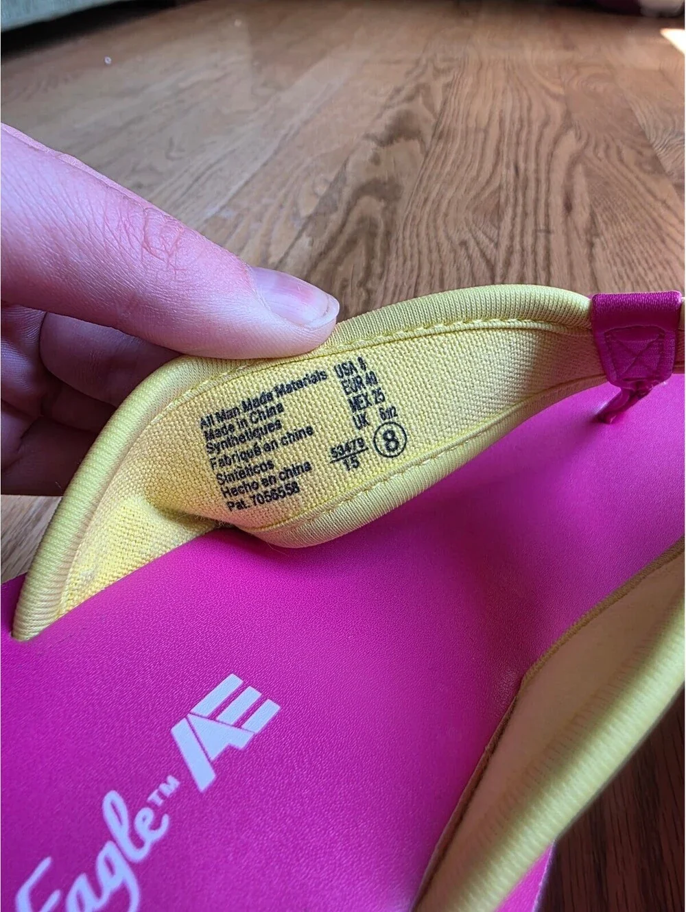 Y2K Vtg American Eagle Platform Flip Flops Chunky Wedge Pink and Orange Size 8
